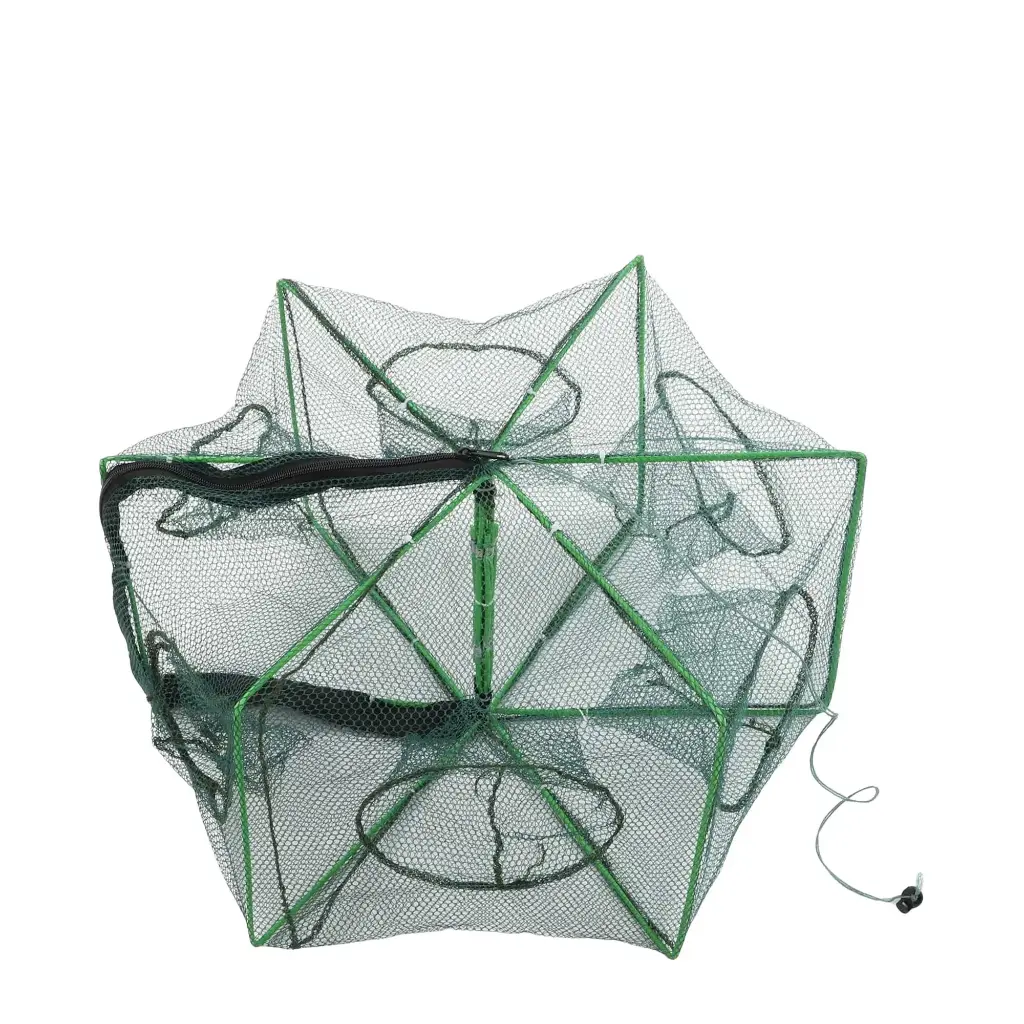 Hexagonal Fishing Trap Net - Foldable Crab Crawfish Minnow Shrimp Trap