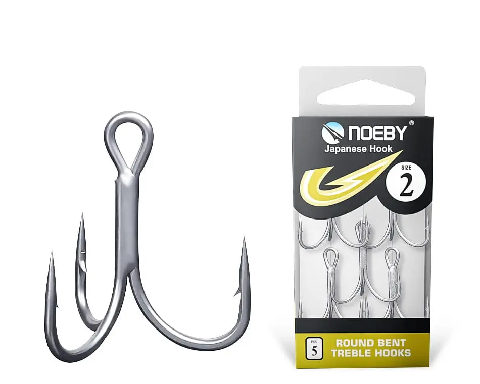 NOEBY Japanese Hook Round Bent Treble Hooks
