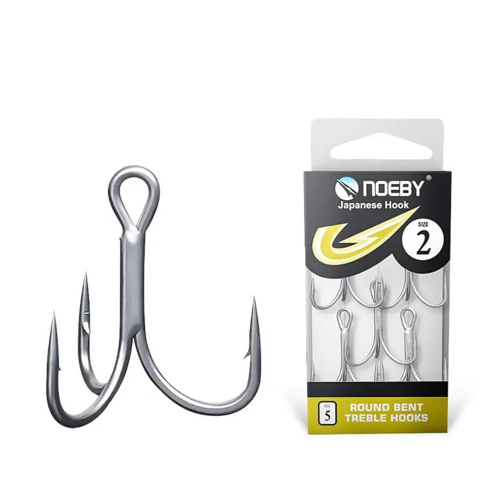 NOEBY Japanese Hook Round Bent Treble Hooks