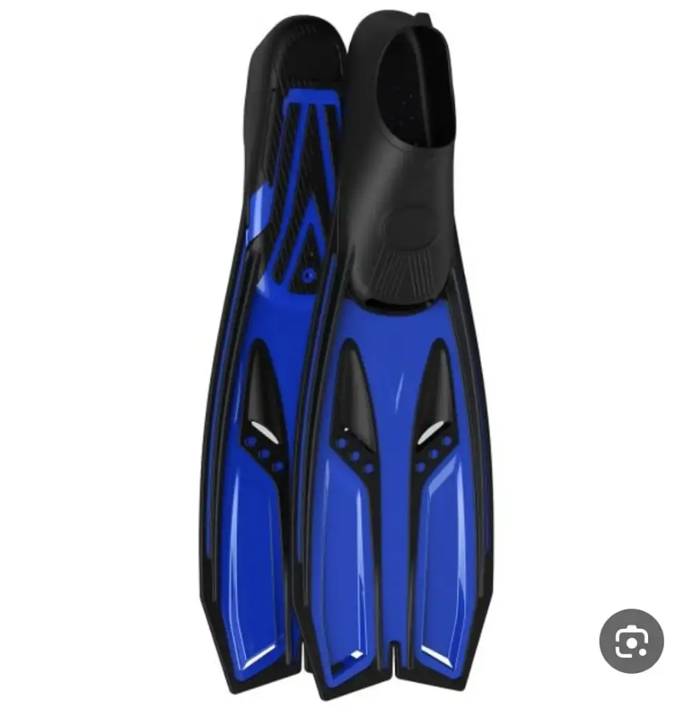 Adult Snorkeling Fins with Adjustable Open-Heel Foot Pockets for Swimming Diving & Snorkeling