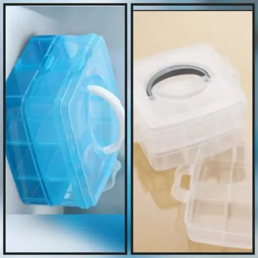 12 Grids Handheld Storage Box with a carry handle