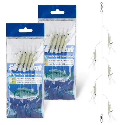 Sabiki String Hook Rig: Luminous Shrimp Bait Lure Set