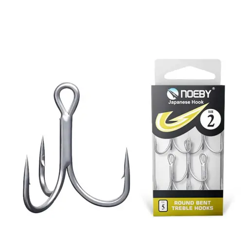 NOEBY Japanese Hook Round Bent Treble Hooks
