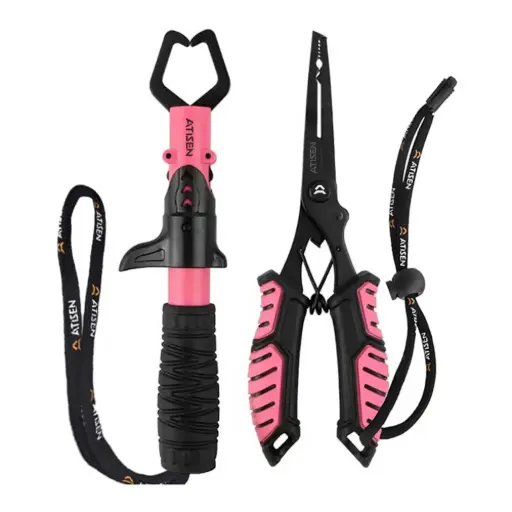 [O...] ATISEN Professional Aluminum Fishing Pliers and Fish Lip Gripper Set