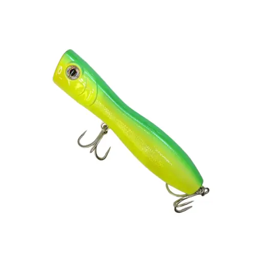 HONOREAL 17cm Large Topwater Popper Fishing Lure with 3D Eyes & Treble Hooks