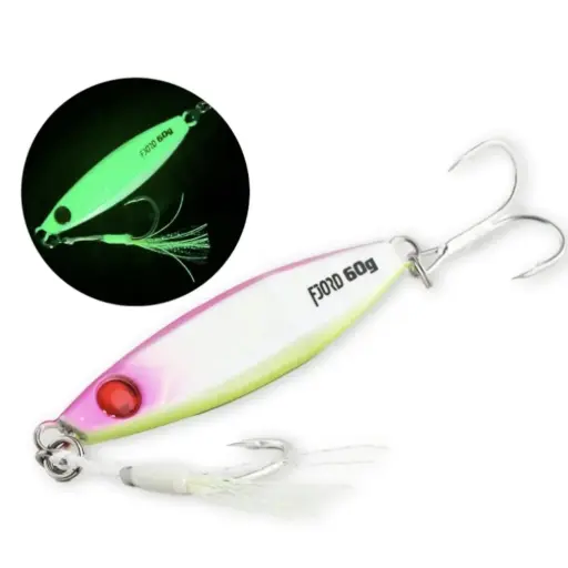 [E.......] Fjord FJL6304 Metal Jig 60g – Colour 9# Glow-in-the-Dark Saltwater Jigging Lure