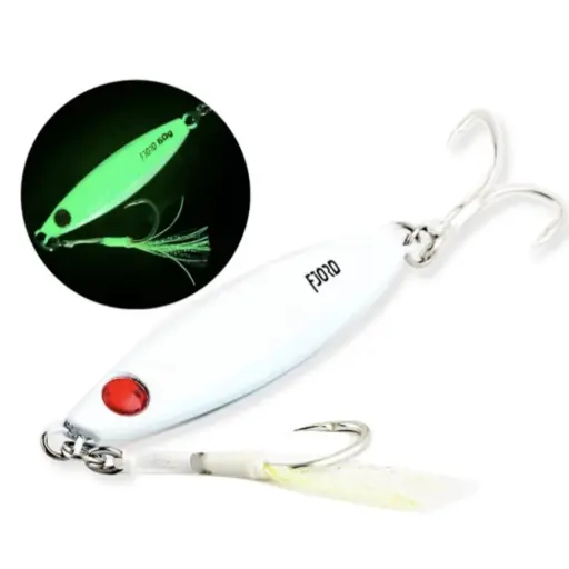 [EYP..] Fjord FJL6304 Metal Jig 80g – Colour 8# Glow-in-the-Dark Saltwater Jigging Lure